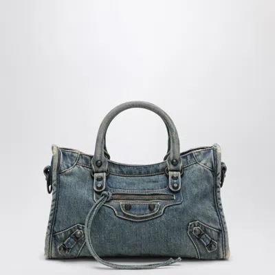 Balenciaga Borsa Le City Piccola In Denim Women In Blue