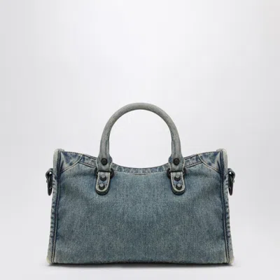 Balenciaga Borsa Le City Piccola In Denim Women In Blue