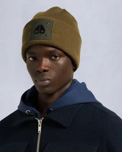 Moose Knuckles Logo Beanie Unisex In Green