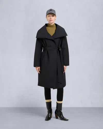Moose Knuckles Lonsdale Long Wrap Down Coat In Black