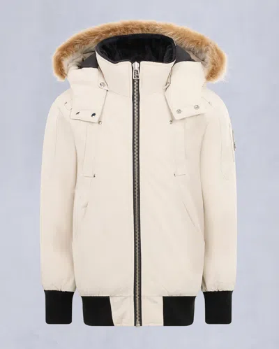 Moose Knuckles Kids Unisex Original Shearling Trim Bomber In Neutral