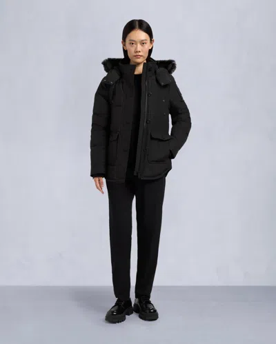 Moose Knuckles Women's Onyx Anguille Shearling Jacket In Black