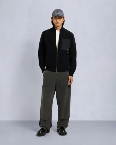 Moose Knuckles Zip Sweater In Black