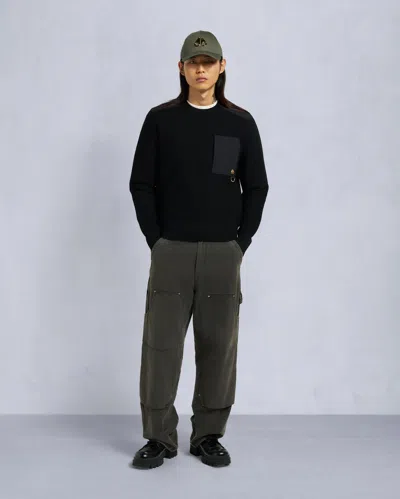 Moose Knuckles Men's Gold Series Elowan Crewneck Sweater In Black