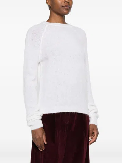 Base Wool Crewneck Sweater In White