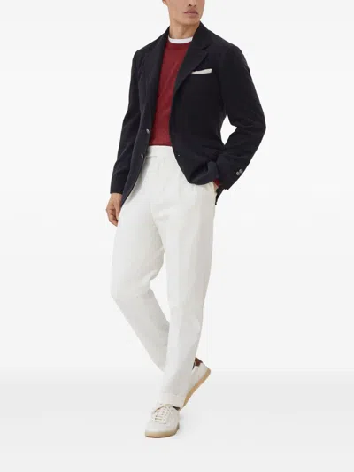 Brunello Cucinelli Cashmere Crew Neck Sweater In Red