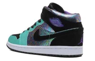 Air Jordan (gs)  1 Mid 'atomic Teal Ultraviolet' In Multi