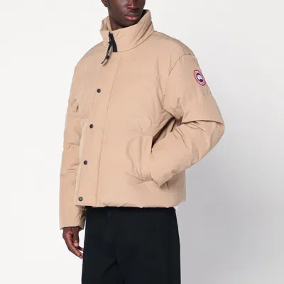 Canada Goose Quilted High Collar Coat Side Pockets In Neutral