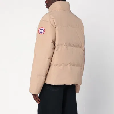 Canada Goose Quilted High Collar Coat Side Pockets In Neutral