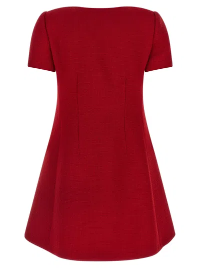 Valentino Bow Detail Dress Scoop Neckline In Red