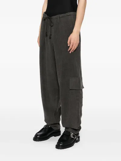Yohji Yamamoto Drawstring Trousers In Black
