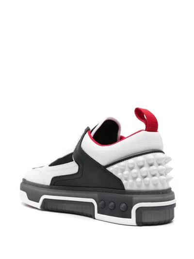 Christian Louboutin Low Top Sneakers With Signature Red Sole In Gray