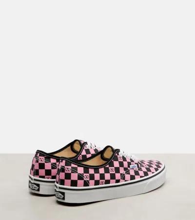 Valentino Garavani And Vans Low-top Trainer In Fabric With Vlogo Checkerboard Print In Pink