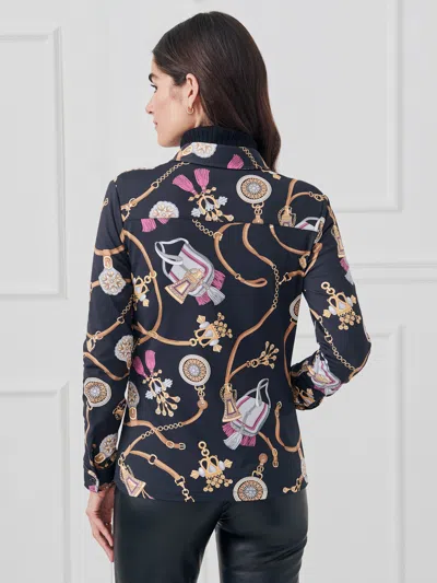 J.mclaughlin Women's Betty Shirt In Neo Nottingham Black/brown In Multi