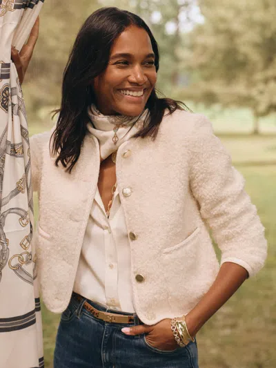 J.mclaughlin Women's Bramwell Faux Fur Jacket Ivory In Neutral