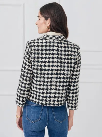 J.mclaughlin Women's Violette Jacket In Houndstooth Black/white In Multi