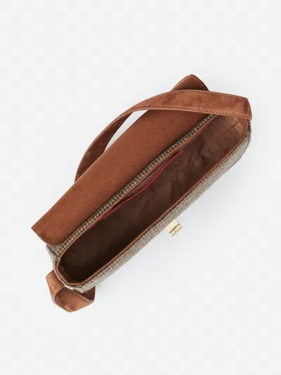 J.mclaughlin Women's Laasya Handbag In Houndstooth Dark Brown | Wool/leather/suede In Brown