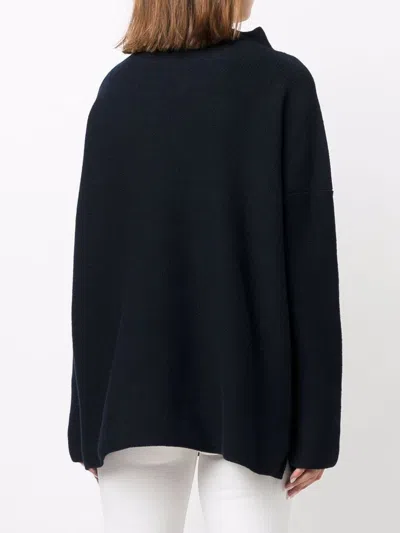 Daniela Gregis Oversized Knit Sweater Mock Neck In Black