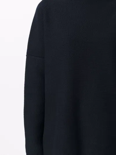 Daniela Gregis Oversized Knit Sweater Mock Neck In Black