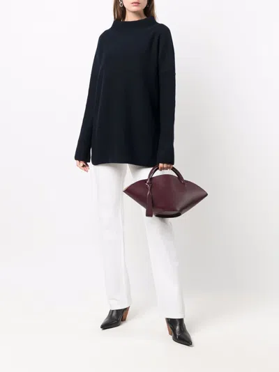 Daniela Gregis Oversized Knit Sweater Mock Neck In Black