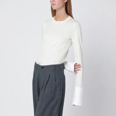 Darkpark Nora Jumper Featuring Shirt Style Cuffs In White