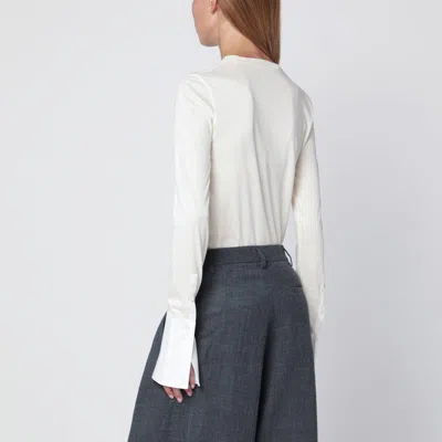 Darkpark Nora Jumper Featuring Shirt Style Cuffs In White