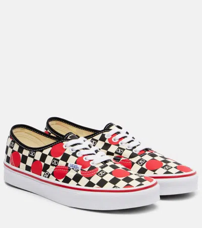 Valentino Garavani And Vans Low-top Trainer In Fabric With Vlogo Checkerboard Print And Polka Dot De In Multi