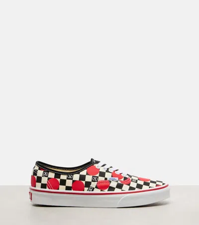 Valentino Garavani And Vans Low-top Trainer In Fabric With Vlogo Checkerboard Print And Polka Dot De In Multi