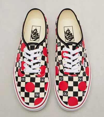 Valentino Garavani And Vans Low-top Trainer In Fabric With Vlogo Checkerboard Print And Polka Dot De In Multi