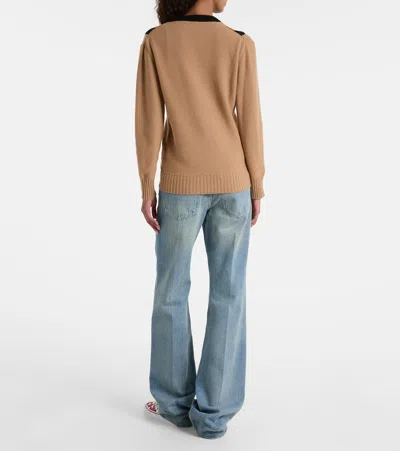 Valentino Garavani Wool Sweater Sweaters And Cardigans Beige In Brown
