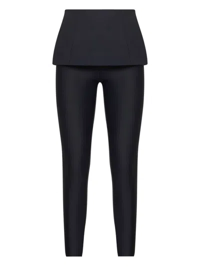 Diesel High Waist Seamless Leggings And Skirt In Black