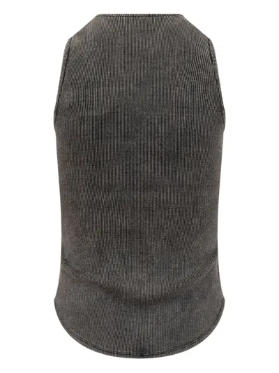 Diesel Denim Top With A Used Effect In Animal Print