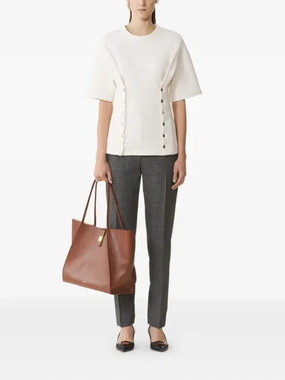 Lanvin Button-detailed Fitted Top In White