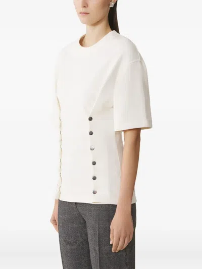 Lanvin Button-detailed Fitted Top In White