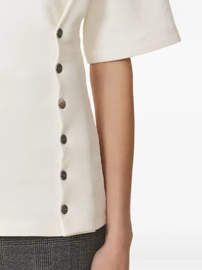 Lanvin Button-detailed Fitted Top In White