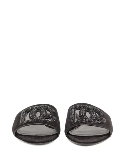 Dolce & Gabbana Dolce&gabbana Women Dg Logo Rubber Beachwear Sliders In Animal Print