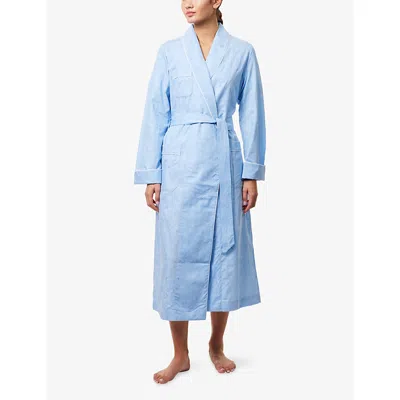 Derek Rose Womens Blue Paris Jacquard Cotton Robe In Blue