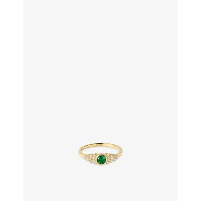 Astley Clarke Womens Solid 14ct Yellow-gold, Emerald And Lab-grown Diamond Ring In Gold