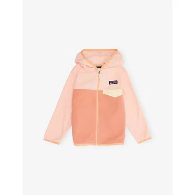 Patagonia Peak Pink Micro D Snap-t Logo-patch Fleece Jacket 12 Months- In Pink