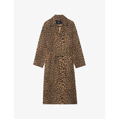 Zadig & Voltaire Womens Daim Mentle Leopard-print Cotton Coat In Animal Print