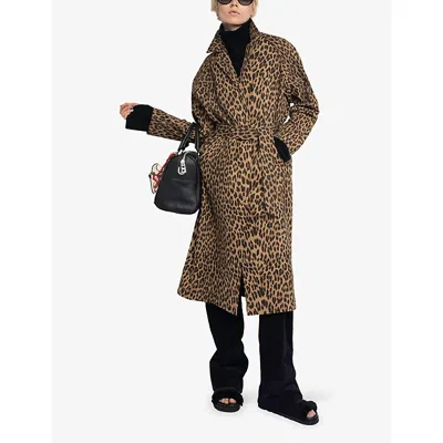 Zadig & Voltaire Womens Daim Mentle Leopard-print Cotton Coat In Animal Print