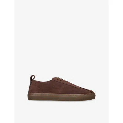 Grenson Mens Dark Brown Sneaker 1 U Suede Low-top Trainers Eur 44 / 10 Uk In Brown