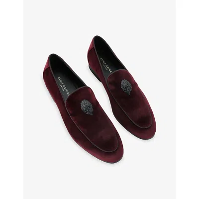 Kurt Geiger London Hugh 2 Velvet Loafer In Burgundy