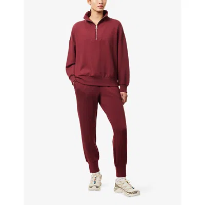Varley Womens New Maroon Elasticated-waist Slim-fit Stretch-jersey Joggers Xs In Red