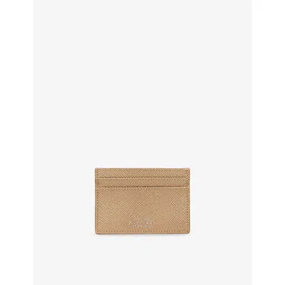 Smythson Womens Bronze Stars Panama Flat Leather Card Holder In Multi