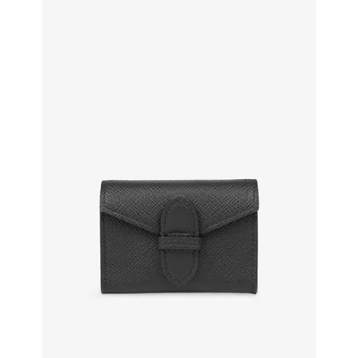 Smythson Womens Black Single Play Leather Playing Card Case In Black