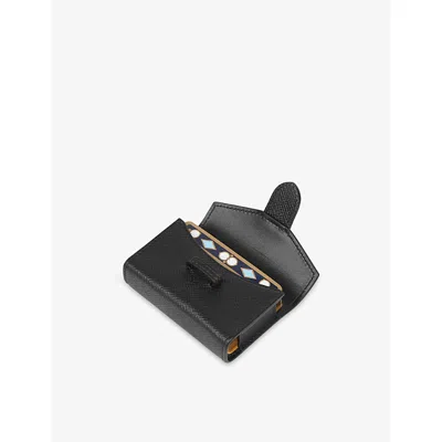 Smythson Womens Black Single Play Leather Playing Card Case In Black