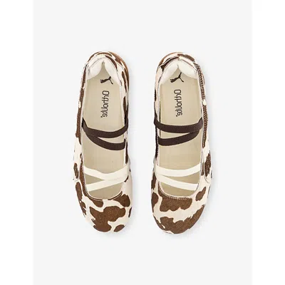 Puma Speedcat Genuine Calf Hair Ballet Sneaker In Animal Print