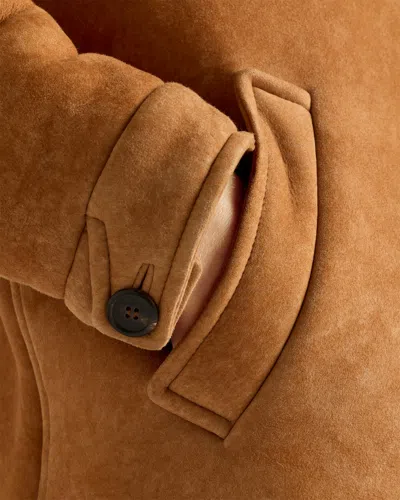 Prada Shearling Coat In Brown