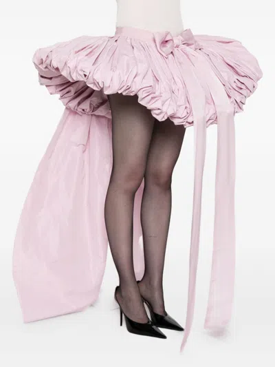 Dsquared2 High-low Layered Skirt Bow Detail In Pink